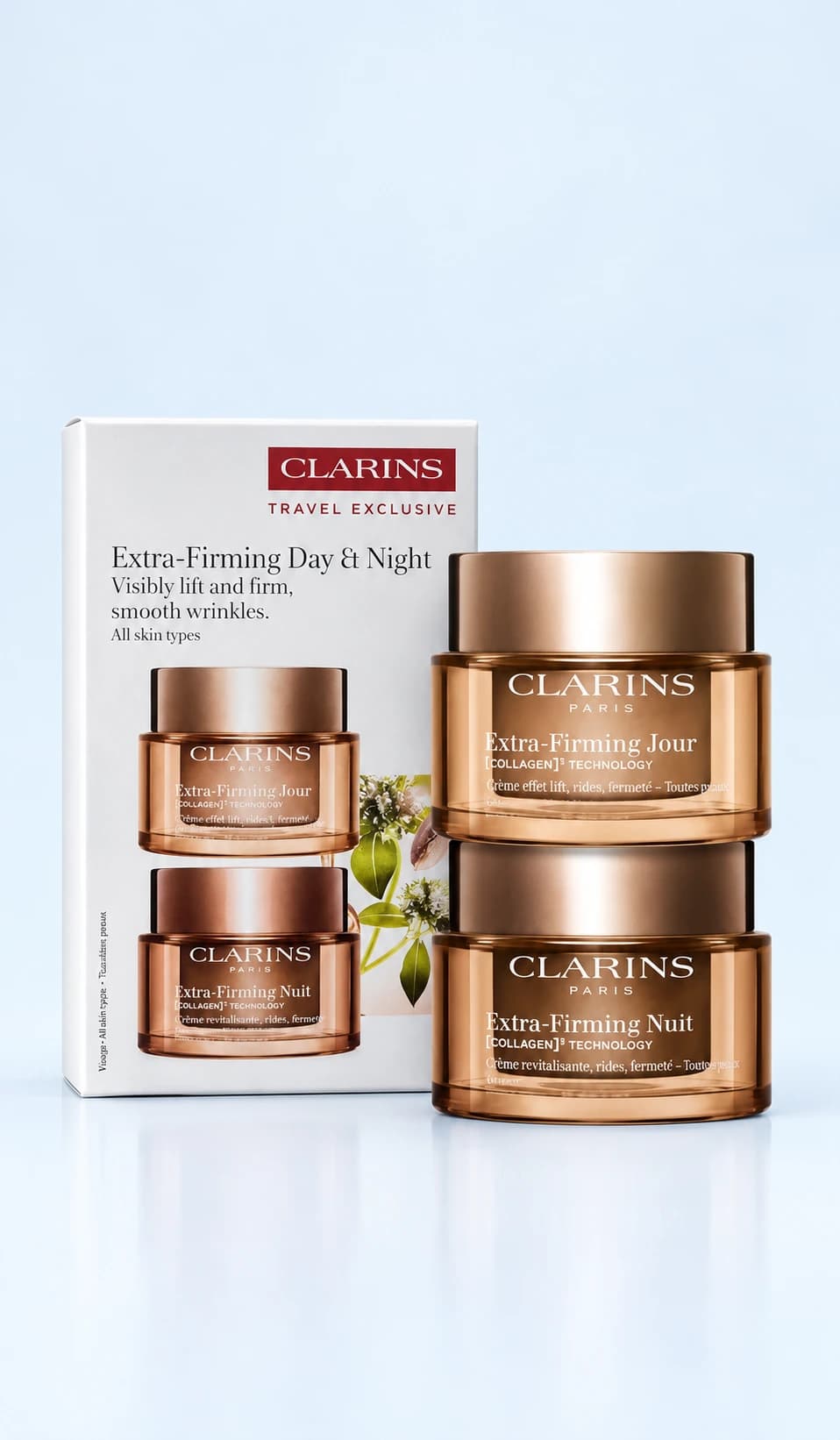 Clarin-Extra-Firming -Crème Régénérante Anti-rides-Nuit+ Jour-2×50ml-(Toutes Peaux)