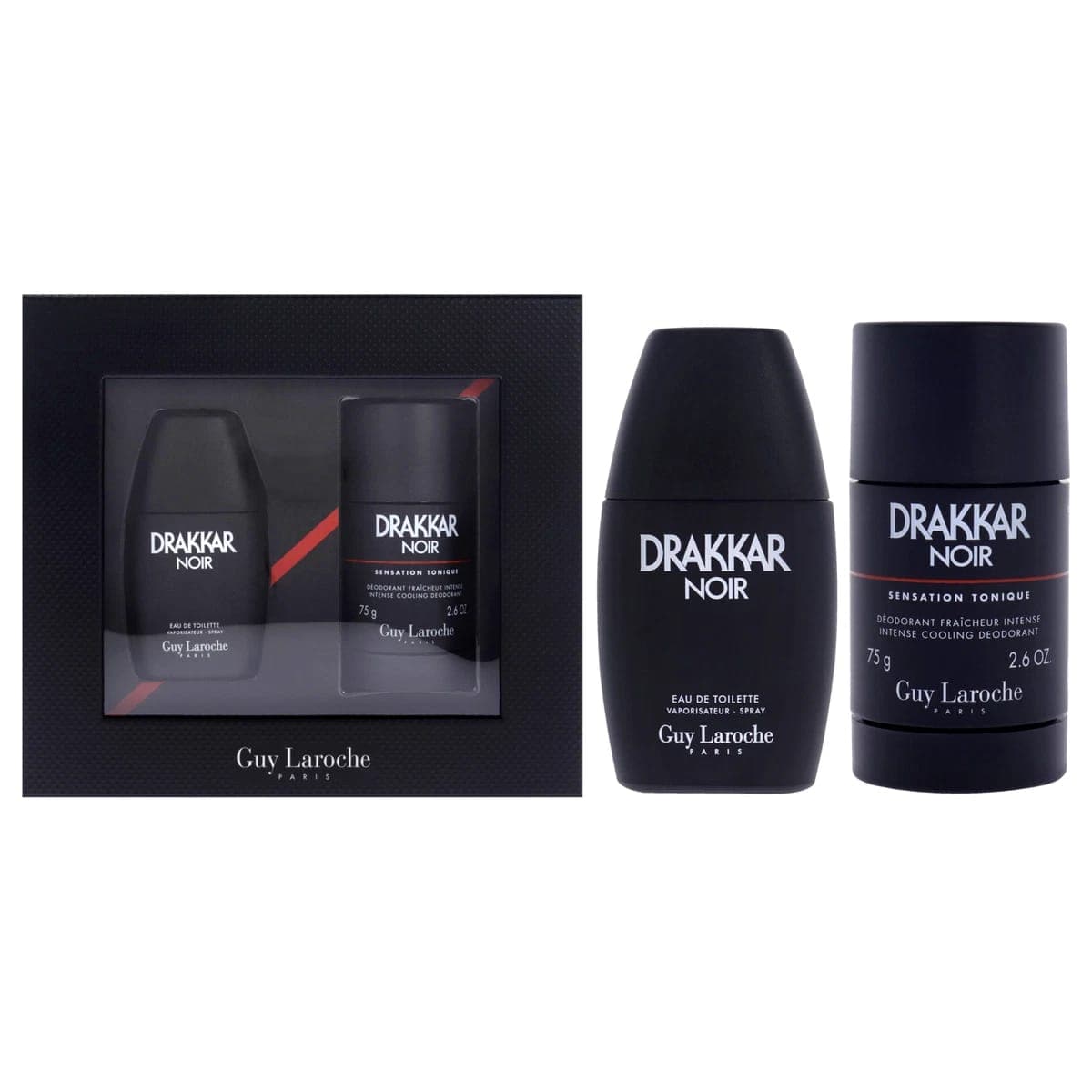 Guy Laroche-Drakkar Noir-Coffret Homme-Eau De Toilette 100ml-Deodorant Fraîcheur Intense 75g